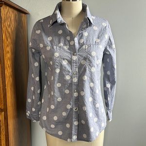 Blue polka dot blouse